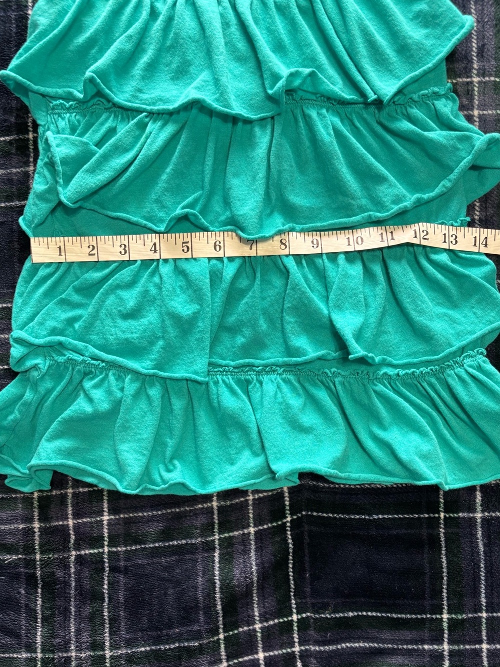 Y2K 2000s Express aqua blue ruffle tank top with adjustable straps. Size: S. - Picture 4 of 6